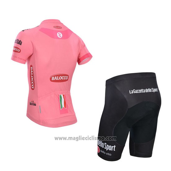 2014 Abbigliamento Ciclismo Giro d'Italia Rosa Manica Corta e Salopette
